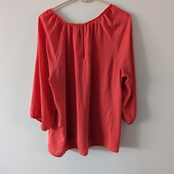 Beautiful XL Coral Peasant Top - Picture 2 of 4
